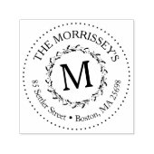 名エレガント前と住所のモノグラム セルフインキングスタンプ (デザイン)