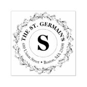 名エレガント前と住所のモノグラム セルフインキングスタンプ (デザイン)