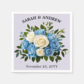 名エレガント前と日カスタム付き水彩の色 スタンダードカクテルナプキン (正面)