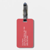 名エレガント前のあシンプルるランの熱い赤花 ラゲッジタグ (裏面縦)