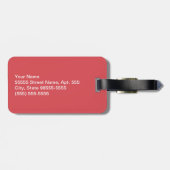 名エレガント前のあシンプルるランの熱い赤花 ラゲッジタグ (裏面横)