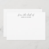 名エレガント前のカスタム黒書道 ノートカード (正面/裏面)