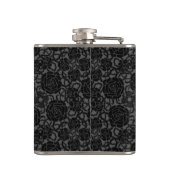 名エレガント前の付いた黒い印刷レース模様 フラスク (裏面)