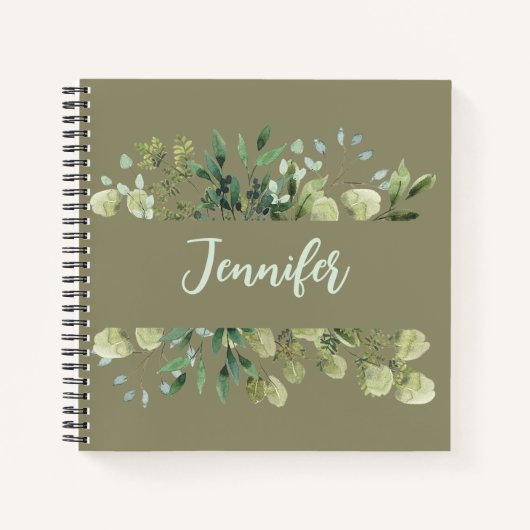 名エレガント前の植物体離れのパステル ノートブック (正面)