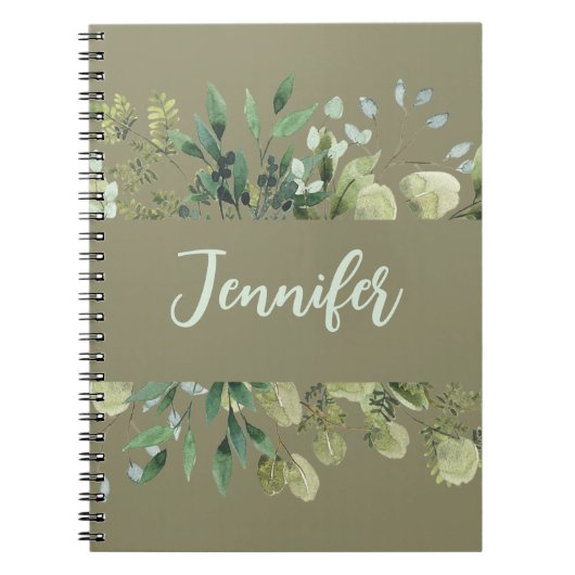 名エレガント前の植物体離れのパステル ノートブック (正面)