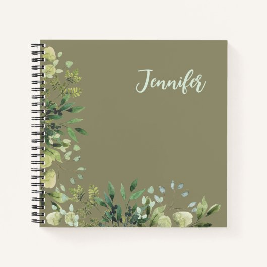 名エレガント前の植物体離れのパステル ノートブック (正面)