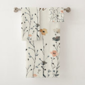 名エレガント前の水彩野草素朴 バスタオルセット (インサイチュ)