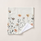 名エレガント前の水彩野草素朴 バスタオルセット (ウォッシュタオル)