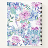 名エレガント前の紫と青の多肉質のフローラ ノートブック (裏面)