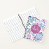 名エレガント前の紫と青の多肉質のフローラ ノートブック (内部)