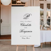 名エレガント前イニシャルの結婚ウェルカムサイン