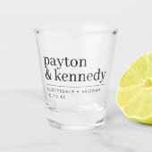 名エレガント前パーソナライズされた披露宴 ショットグラス (正面)