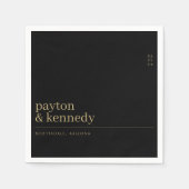 名エレガント前パーソナライズされた披露宴 スタンダードカクテルナプキン (正面)