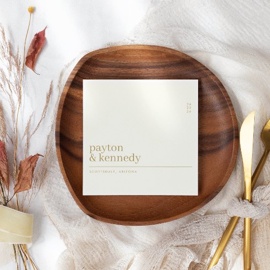 名エレガント前パーソナライズされた披露宴 スタンダードカクテルナプキン