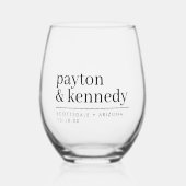 名エレガント前パーソナライズされた披露宴 ステムなしワイングラス (正面)