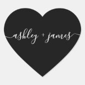 名エレガント前ブラック結婚封筒用シール ハートシール (正面)