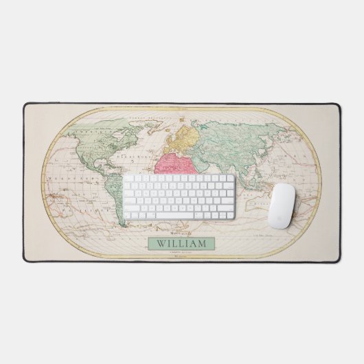 名エレガント前ヴィンテージ世界地図 デスクマット (キーボード&マウス)
