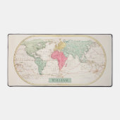 名エレガント前ヴィンテージ世界地図 デスクマット (正面)