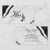 名エレガント前別ヘモダンア白黒大理石 名刺 (正面/裏面)