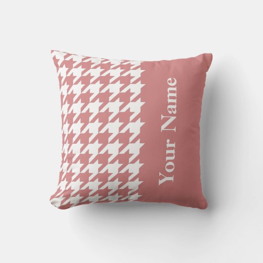 名エレガント前千鳥格子の付きピンク クッション (正面)