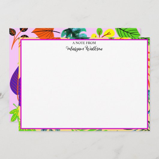 名エレガント前縁ど付きボタニカル – フローラフレーム ノートカード (正面/裏面)