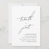 名エレガント前 |スタイリッシュ白黒結婚ズ 招待状 (正面)