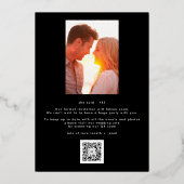 名エレガント前 |写真カスタムの救OUR日付 箔招待状 (裏面)