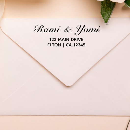 名エレガント名モノグラムのタイポグラフィ差出人住所 セルフインキングスタンプ