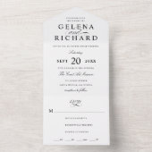 名エレガント白黒番フォーマル結婚号 オールインワン招待状 (内側)