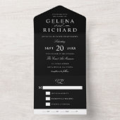 名エレガント白黒番フォーマル結婚号 オールインワン招待状 (内側)