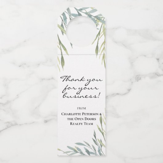 名エレガント称緑のお客様の贈り物 ボトルネックタグ (正面)