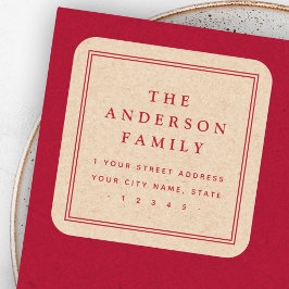 名エレガント縁ど名Kraftルック差出人住所 スクエアシール