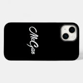 名カスタマイズモダンミニマルMonogram Black. Case-Mate iPhoneケース (裏面 (横))