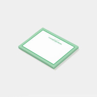 名カスタマイズモノグラムの名ミニマル可愛い緑 ポストイット