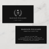 名カスタマイズ前とイニシャル白黒 名刺 (正面/裏面)