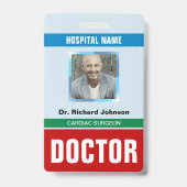 名カスタマイズ前と写真 |医師IDカード バッジ (裏面)