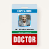 名カスタマイズ前と写真 |医師IDカード バッジ (正面)