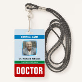 名カスタマイズ前と写真 |医師IDカード バッジ (正面ランヤード)