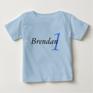 名カスタマイズ前と年齢誕生日Tシャツ ベビーTシャツ
