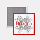 名カスタマイズ前スカルとクロスボーン マグネット (正面/裏面)