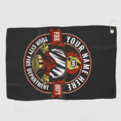 名カスタマイズ前ファイターヘルメットマスク火災救助隊 ゴルフタオル (横)