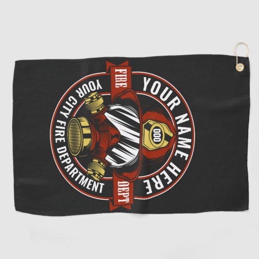 名カスタマイズ前ファイターヘルメットマスク火災救助隊 ゴルフタオル (横)