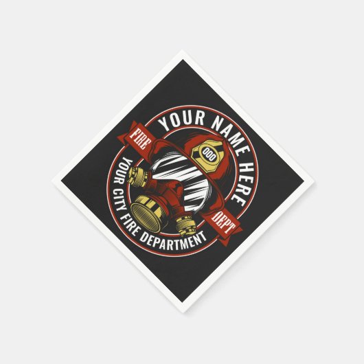名カスタマイズ前ファイターヘルメットマスク火災救助隊 スタンダードカクテルナプキン (角)