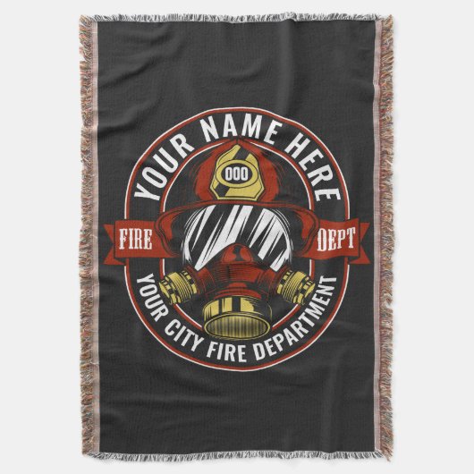 名カスタマイズ前ファイターヘルメットマスク火災救助隊 スローブランケット (正面縦)