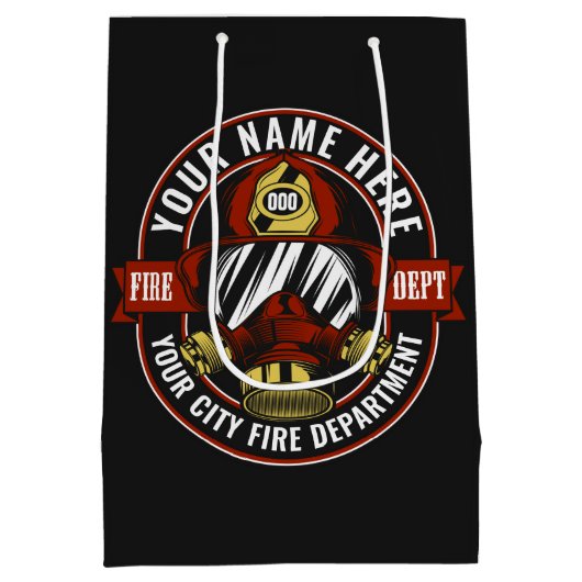 名カスタマイズ前ファイターヘルメットマスク火災救助隊 ミディアムペーパーバッグ (裏面)