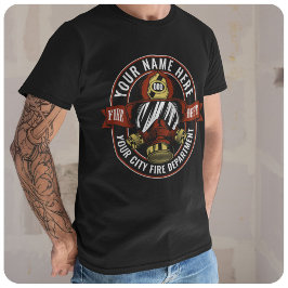 名カスタマイズ前ファイターヘルメットマスク火災救助隊 Tシャツ