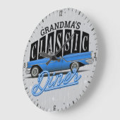 名カスタマイズ前フェイク500人クラシック車ダイナー ラージ壁時計 (傾斜)