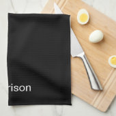 名カスタマイズ前ミニマリスト白黒 キッチンタオル (四つ折り)