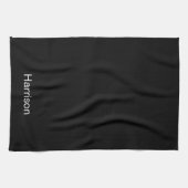 名カスタマイズ前ミニマリスト白黒 キッチンタオル (横)