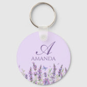 名カスタマイズ前ラベンダーの花 キーホルダー (裏面)